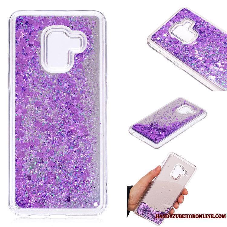 Samsung Galaxy A8 2018 Quicksand Étoile Coque De Téléphone Miroir Violet Incassable Tout Compris