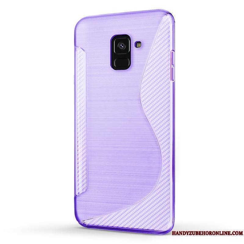 Samsung Galaxy A8 2018 Téléphone Portable Fluide Doux Protection Coque De Téléphone Étui Étoile Violet