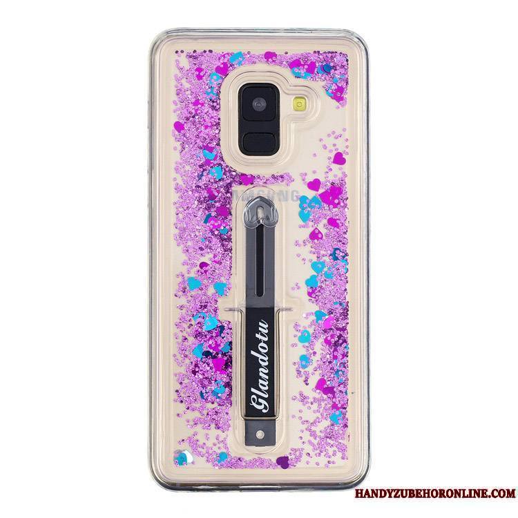 Samsung Galaxy A8 2018 Étui Coque De Téléphone Rose Ornements Suspendus Fluide Doux Quicksand Créatif