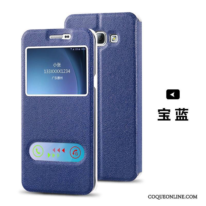 Samsung Galaxy A8 Bleu Étui En Cuir Coque De Téléphone Housse Protection Téléphone Portable Étoile