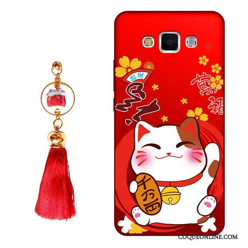 Samsung Galaxy A8 Coque Chat Tout Compris Fluide Doux Rouge Silicone Étoile Incassable