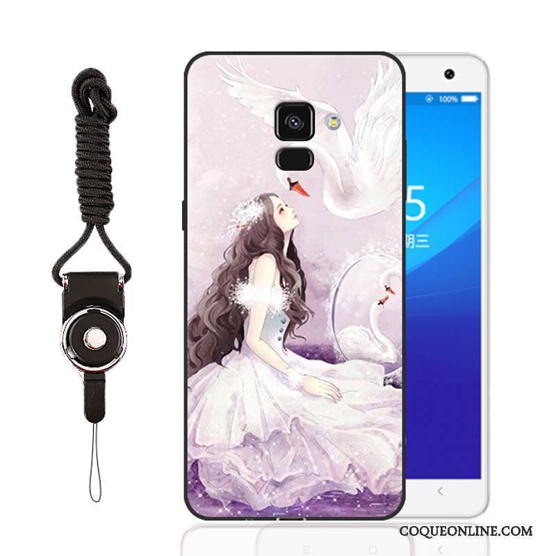 Samsung Galaxy A8+ Coque Étoile Violet Fluide Doux Étui Silicone Incassable