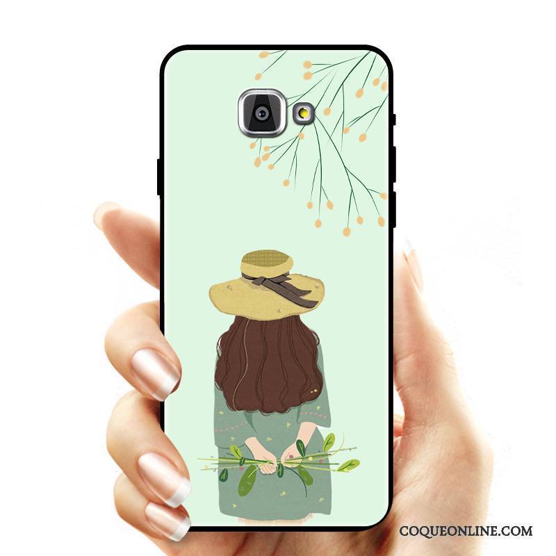 Samsung Galaxy A8+ Dessin Animé Silicone Étui Protection Coque Fluide Doux Bleu Clair