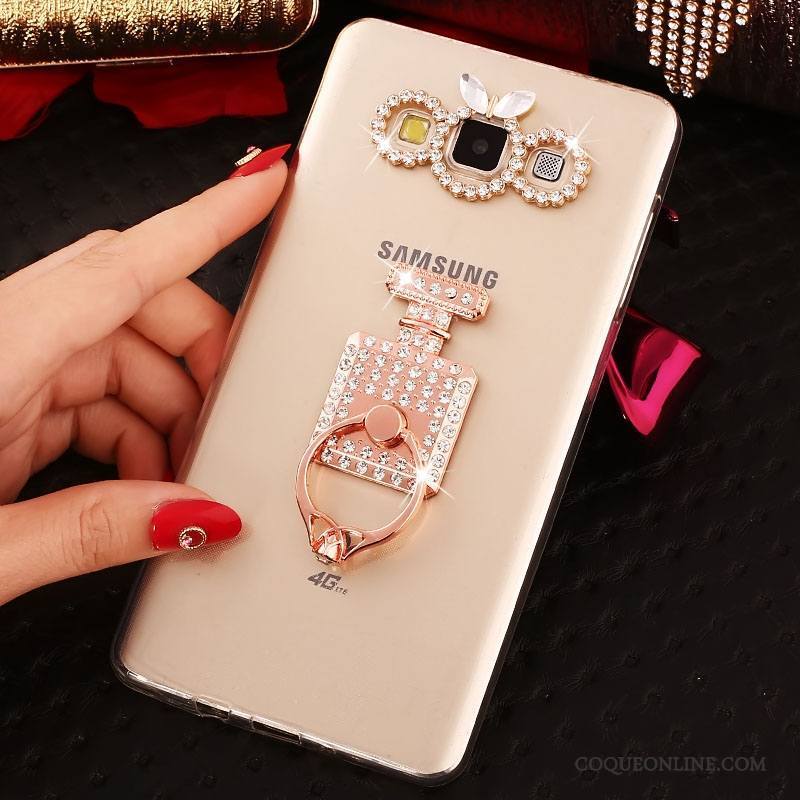 Samsung Galaxy A8 Protection Fluide Doux Tendance Coque De Téléphone Or Strass Étoile