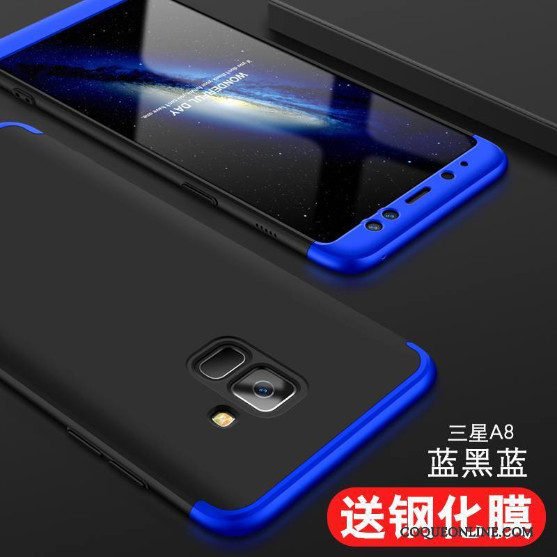 Samsung Galaxy A8+ Tout Compris Silicone Créatif Bleu Coque De Téléphone Protection Tendance