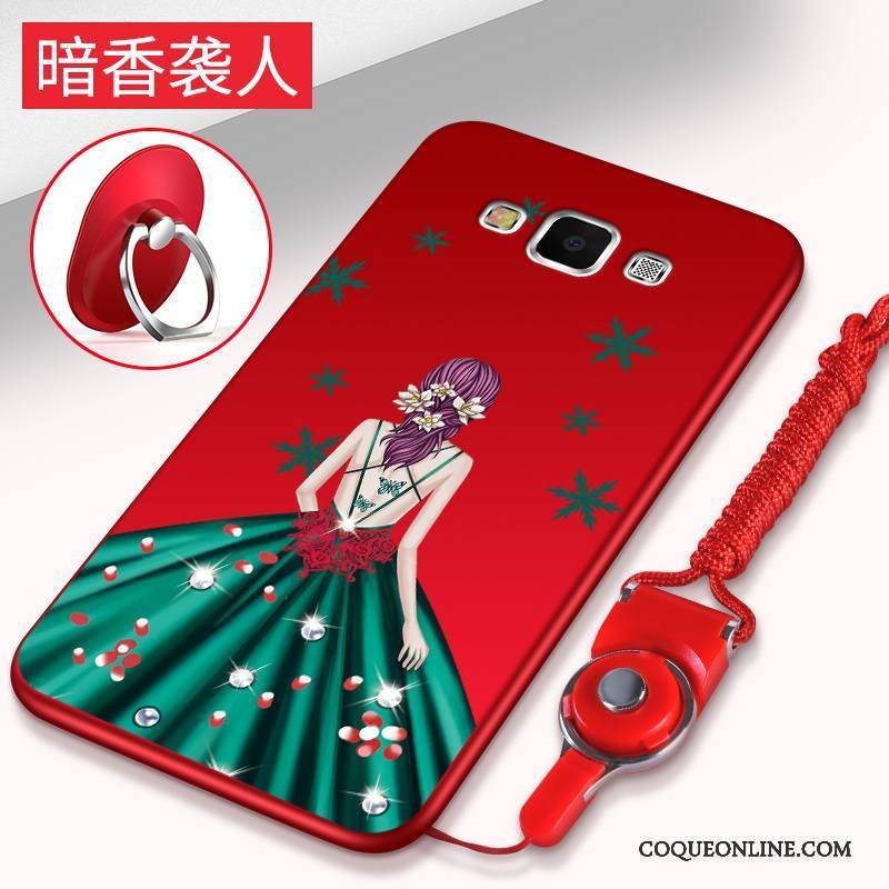 Samsung Galaxy A8 Étoile Support Incassable Rouge Fluide Doux Coque De Téléphone Téléphone Portable