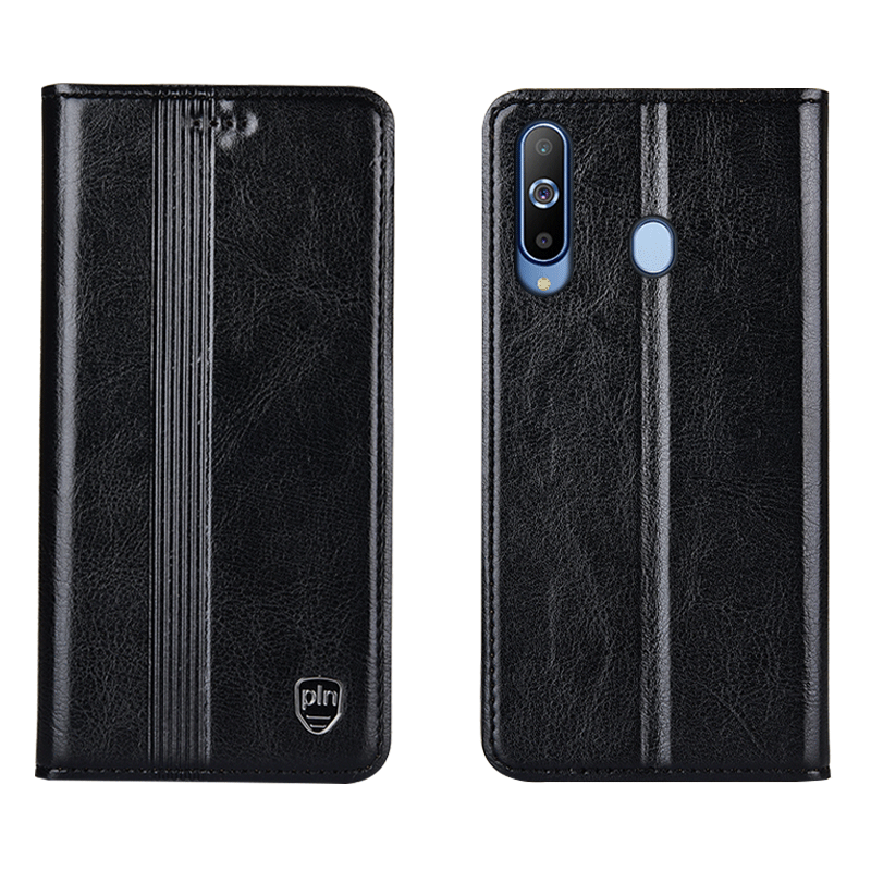 Samsung Galaxy A8s Coque De Téléphone Tout Compris Étoile Téléphone Portable Incassable Cuir Véritable Noir