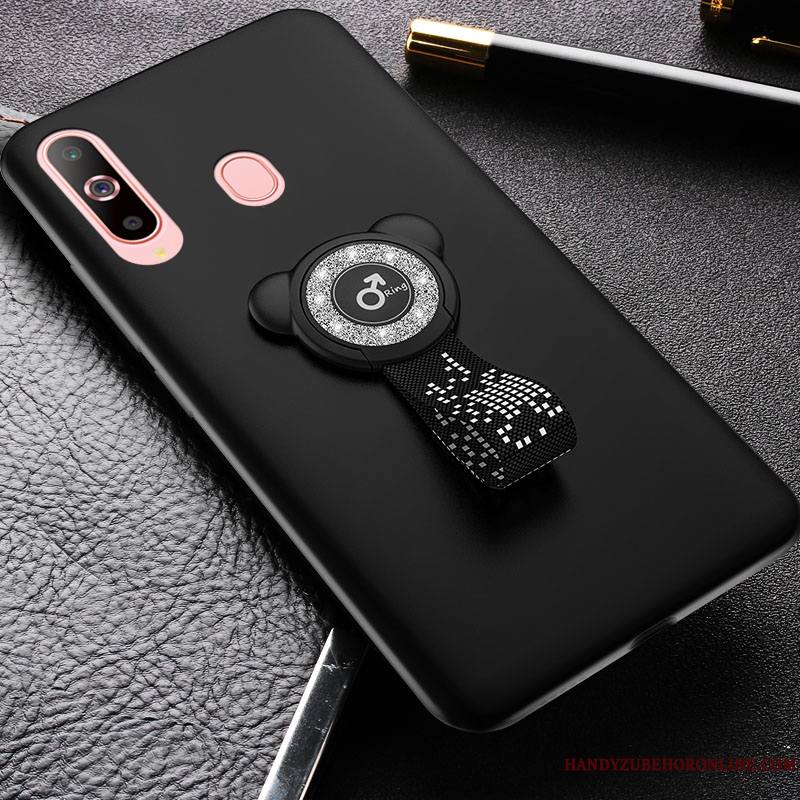 Samsung Galaxy A8s Coque Noir Protection Tout Compris Délavé En Daim De Téléphone Amoureux