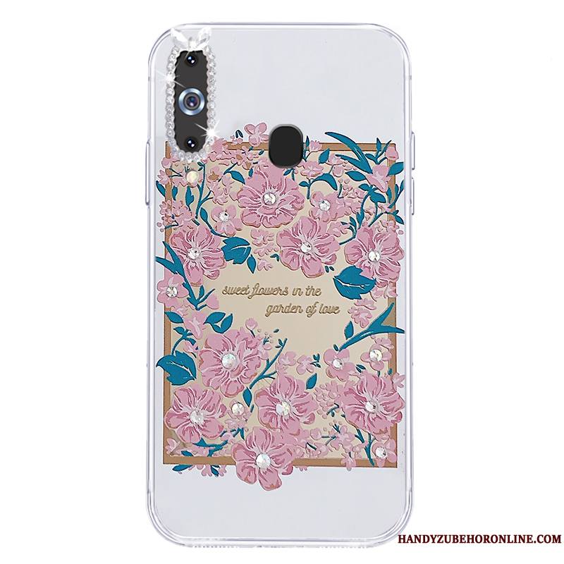 Samsung Galaxy A8s Fluide Doux Silicone Coque De Téléphone Étoile Rose