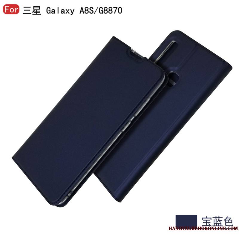 Samsung Galaxy A8s Protection Coque De Téléphone Étui En Cuir Business Tout Compris Étoile Bleu