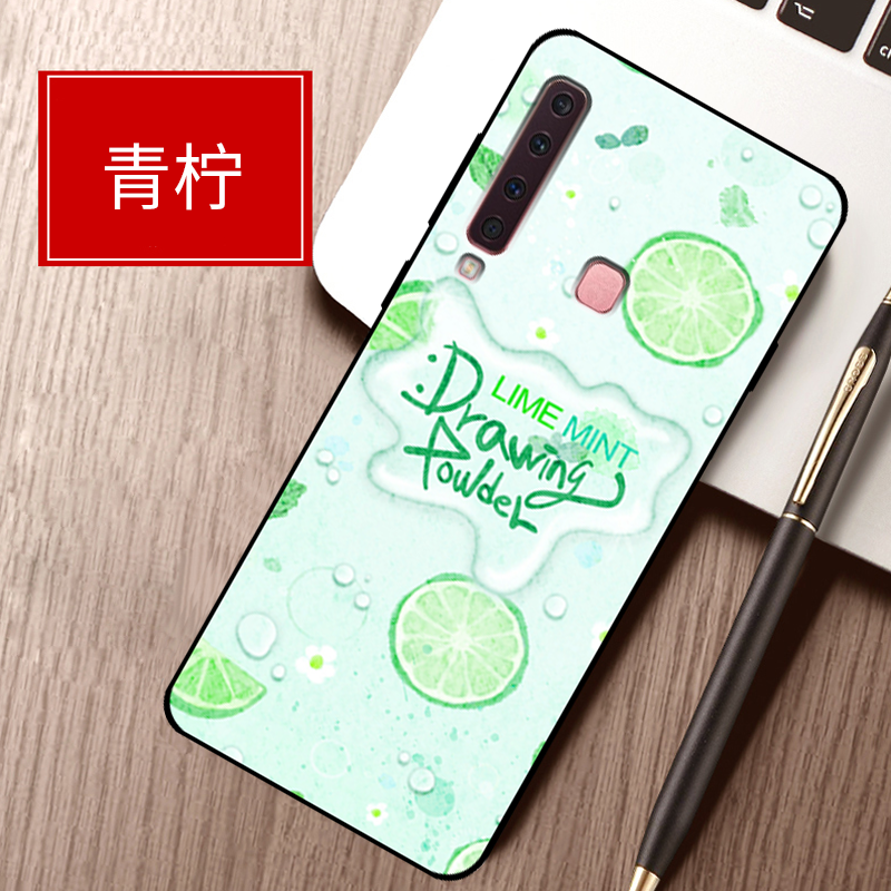 Samsung Galaxy A9 2018 Coque Incassable Petit Vert Fluide Doux Étoile Dessin Animé Protection