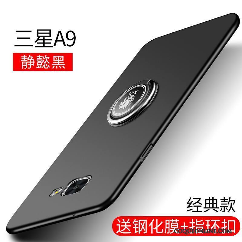 Samsung Galaxy A9 Coque Étui Noir Silicone Étoile Téléphone Portable Délavé En Daim Incassable
