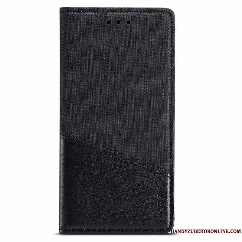 Samsung Galaxy A90 5g Clamshell Étui En Cuir Noir Plier Étoile Business Coque De Téléphone