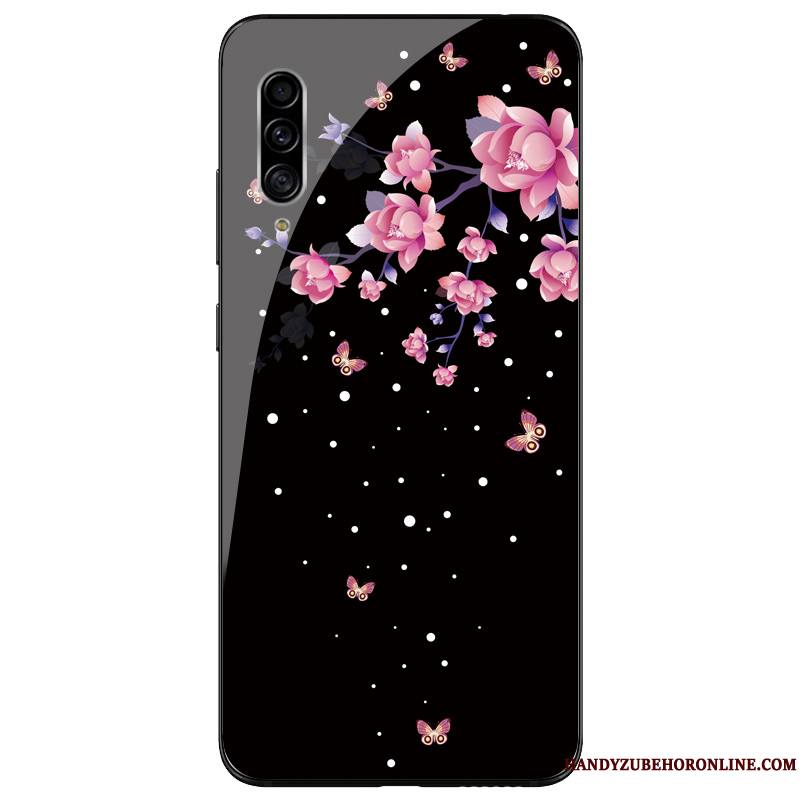 Samsung Galaxy A90 5g Créatif Noir Coque De Téléphone Silicone Personnalité Verre Étoile