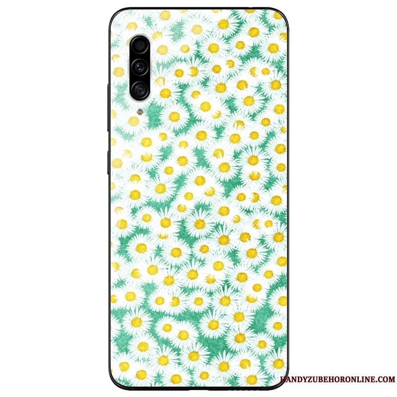 Samsung Galaxy A90 5g Personnalité Vert Incassable Silicone Coque De Téléphone Verre Étoile