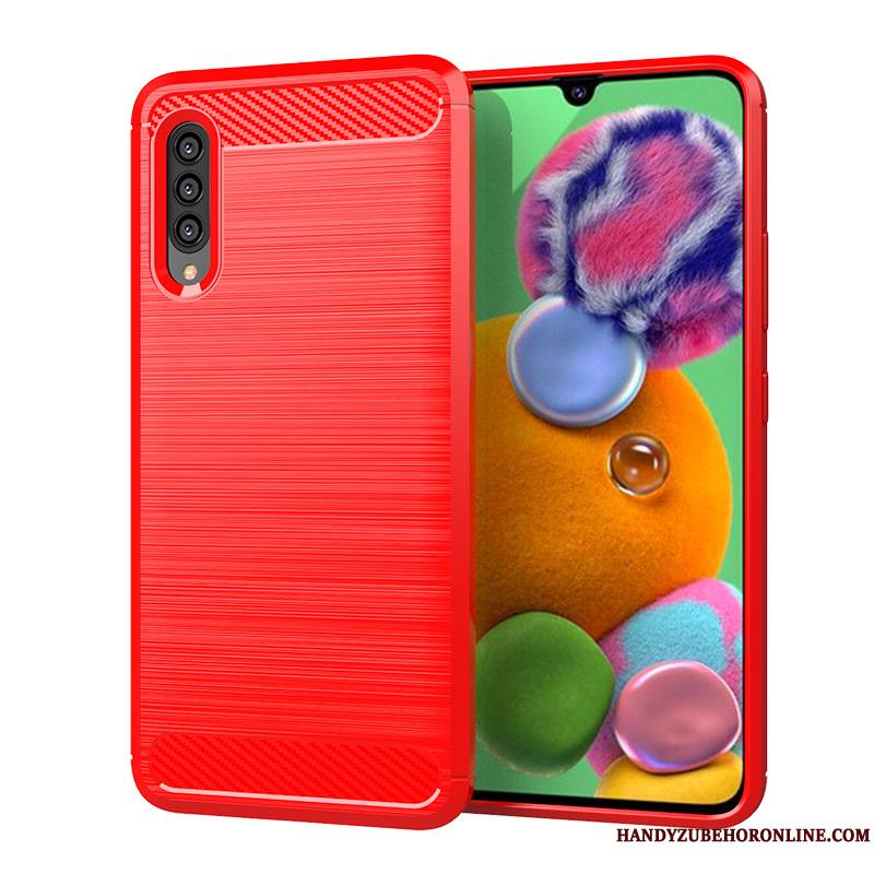 Samsung Galaxy A90 5g Étoile Silicone Étui Fluide Doux Protection Coque De Téléphone Rouge