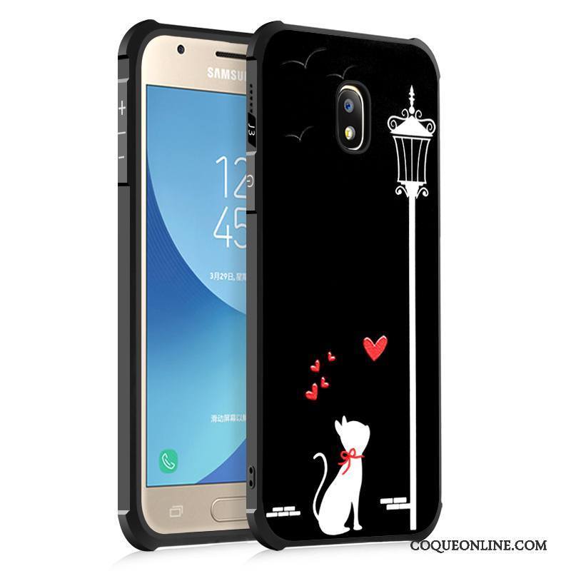 Samsung Galaxy J3 2017 Personnalité Étoile Protection Tout Compris Coque De Téléphone Noir Incassable