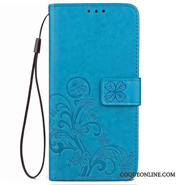 Samsung Galaxy J3 2017 Portefeuille Étui En Cuir Coque Bleu Clair Housse Étoile Protection