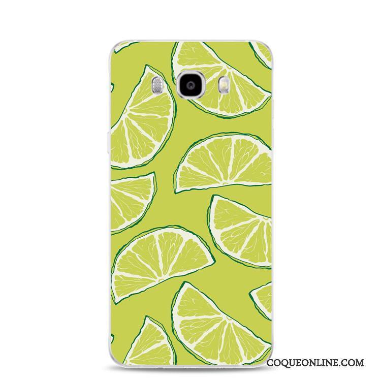 Samsung Galaxy J3 2017 Vert Gaufrage Coque De Téléphone Fluide Doux Étoile Frais Citron