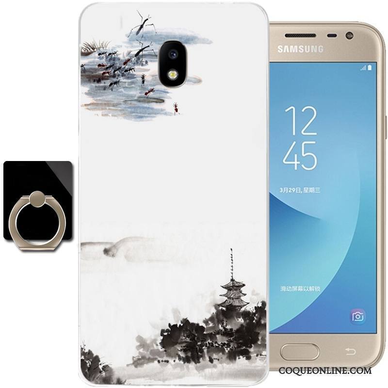 Samsung Galaxy J3 2017 Étui Fluide Doux Silicone Style Chinois Étoile Coque De Téléphone Tout Compris