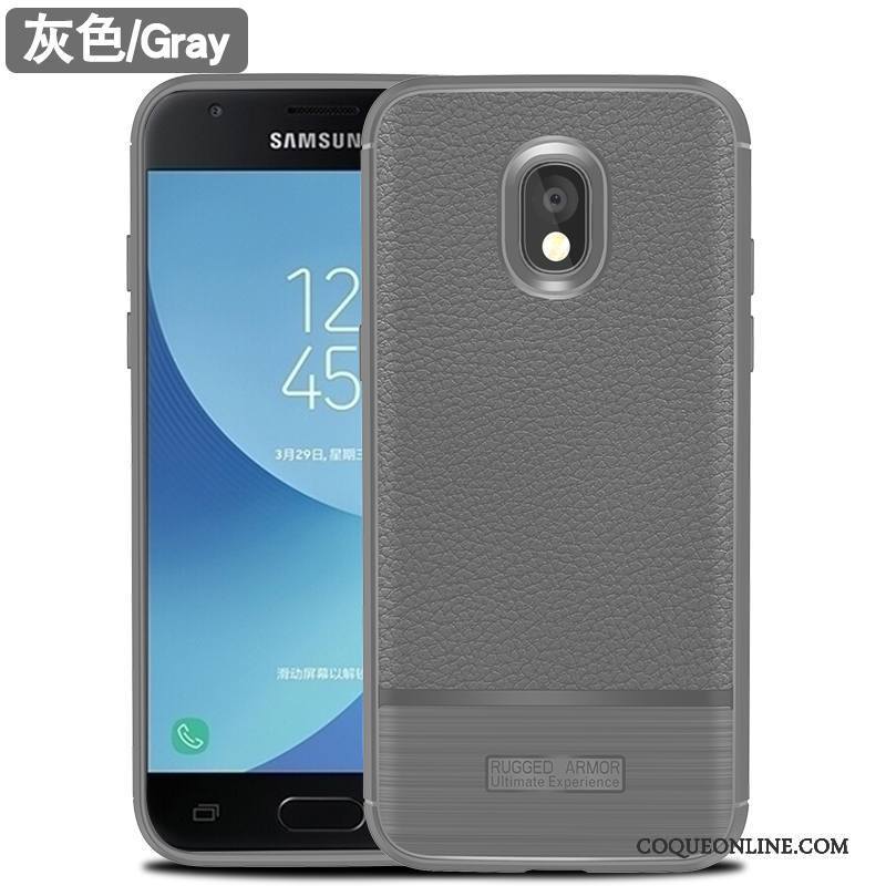 Samsung Galaxy J3 2017 Étui Tout Compris Coque De Téléphone Étoile Silicone Incassable Gris