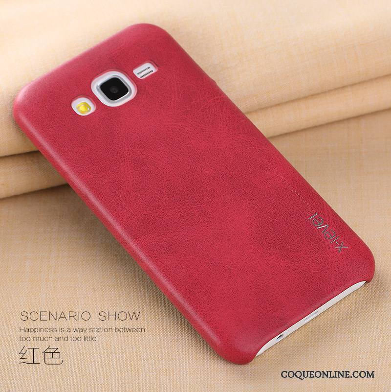 Samsung Galaxy J5 2015 Étui En Cuir Coque De Téléphone Très Mince Protection Rouge Étoile Incassable
