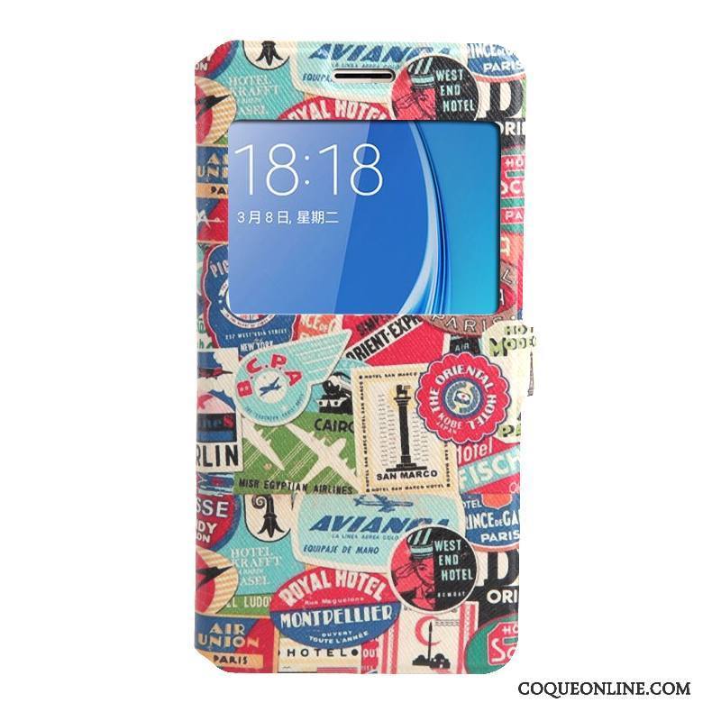 Samsung Galaxy J5 2016 Étoile Étui Housse Dessin Animé Peinture Ouvrir La Fenêtre Coque De Téléphone