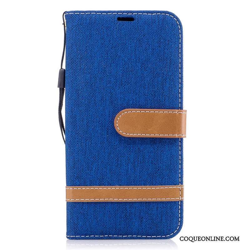 Samsung Galaxy J5 2017 Coque Étoile Étui Téléphone Portable Étui En Cuir Bleu En Denim Portefeuille