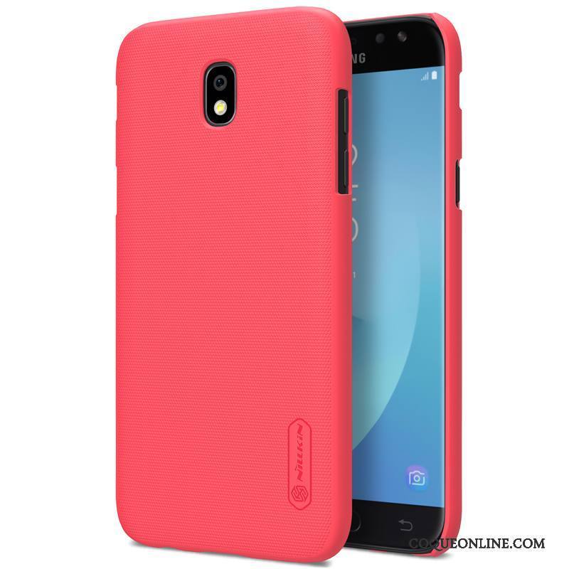 Samsung Galaxy J5 2017 Étui Délavé En Daim Téléphone Portable Rouge Difficile Antidérapant Coque De Téléphone