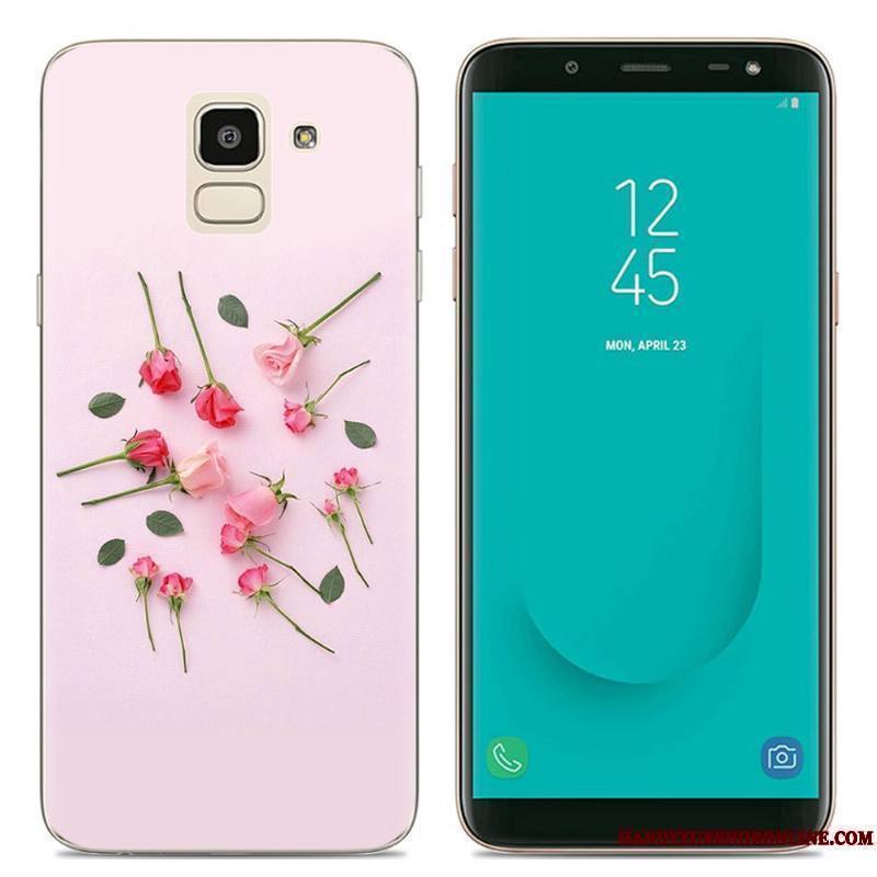 Samsung Galaxy J6 Incassable Téléphone Portable Rose Coque De Téléphone Étoile Peinture Étui