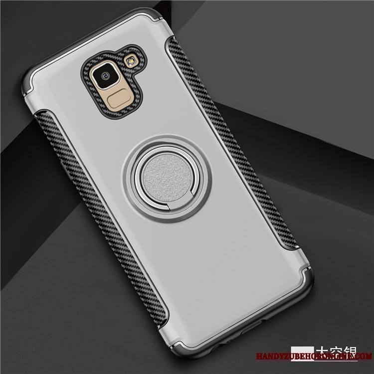 Samsung Galaxy J6 Protection Étui Étoile Coque Argent Téléphone Portable Anneau