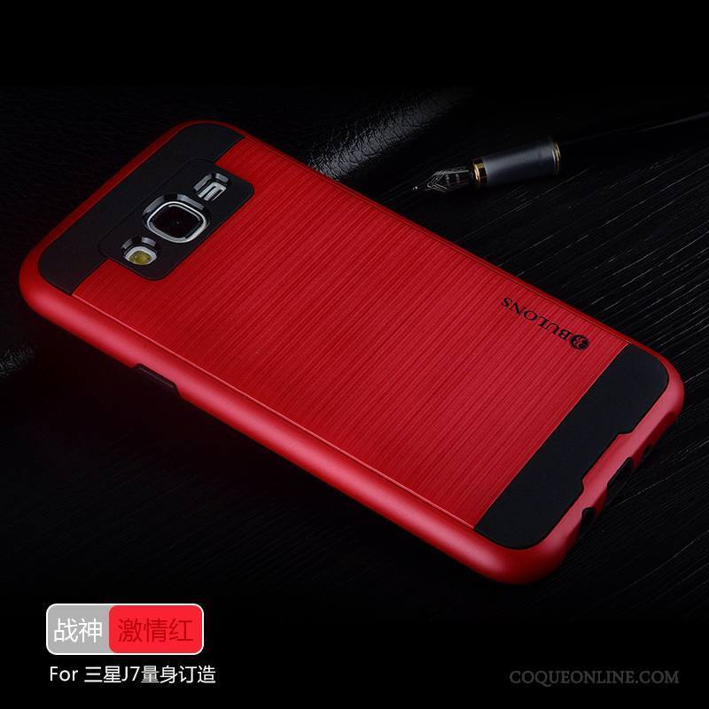 Samsung Galaxy J7 2015 Coque De Téléphone Étoile Protection Incassable Téléphone Portable Nouveau Rouge