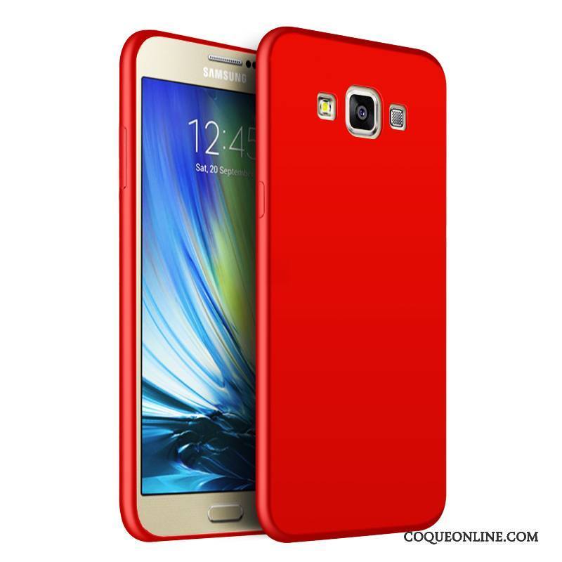 Samsung Galaxy J7 2015 Coque Étui Tendance Silicone Protection Rouge Étoile Incassable