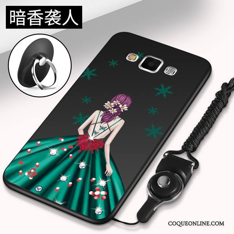 Samsung Galaxy J7 2015 Tendance Silicone Étoile Noir Étui Coque De Téléphone Téléphone Portable