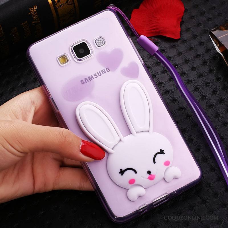 Samsung Galaxy J7 2015 Violet Coque De Téléphone Protection Étoile Transparent Étui Ornements Suspendus