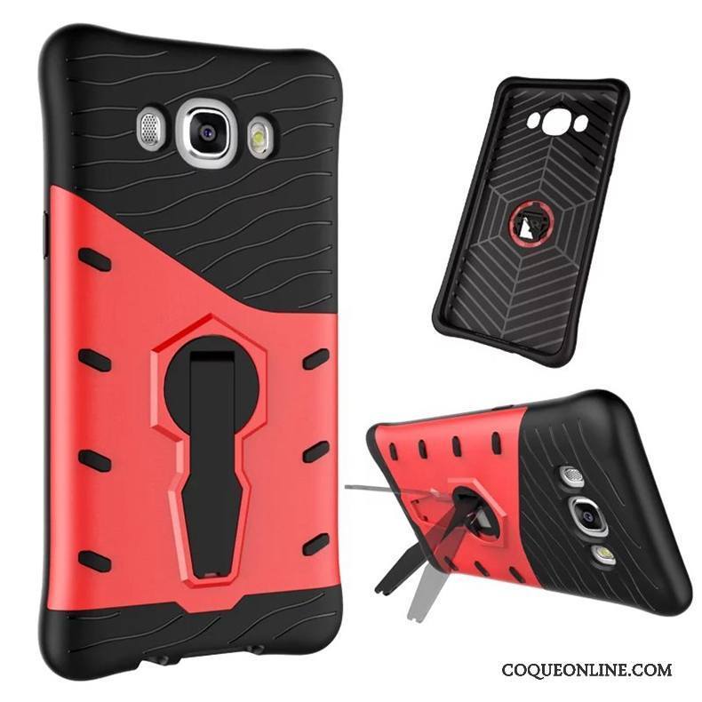 Samsung Galaxy J7 2016 Coque De Téléphone Support Étui Tout Compris Étoile Protection Rouge