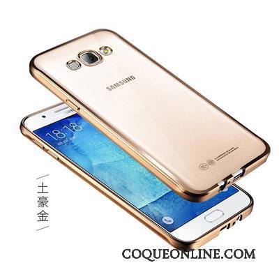 Samsung Galaxy J7 2016 Or Incassable Coque De Téléphone Placage Protection Légère Transparent