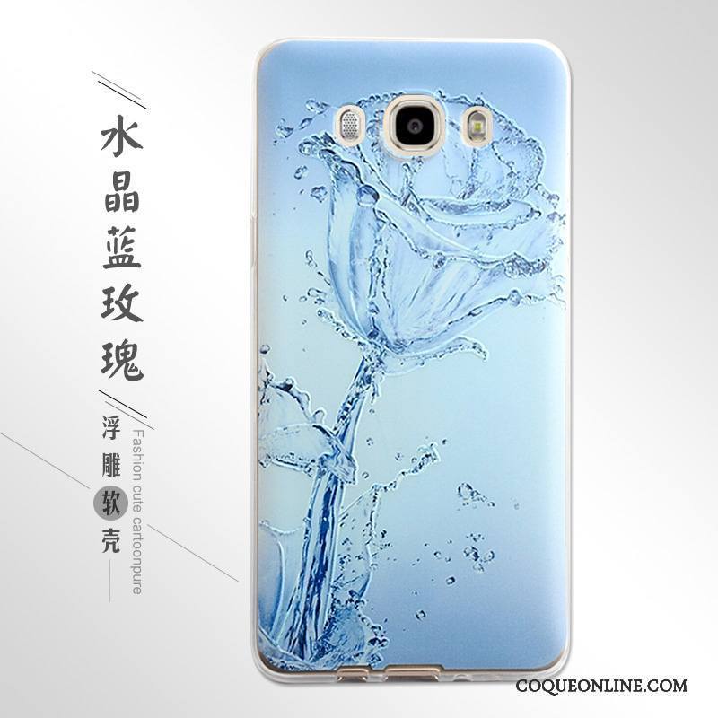 Samsung Galaxy J7 2016 Protection Coque De Téléphone Bleu Téléphone Portable Étui Gaufrage Étoile