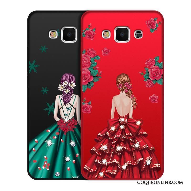 Samsung Galaxy J7 2016 Tendance Étoile Étui Téléphone Portable Coque De Téléphone Rouge Silicone