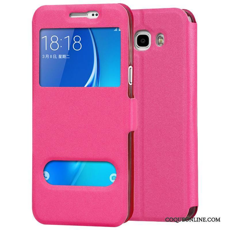 Samsung Galaxy J7 2016 Étui En Cuir Fluide Doux Téléphone Portable Coque De Téléphone Tout Compris Silicone Rouge