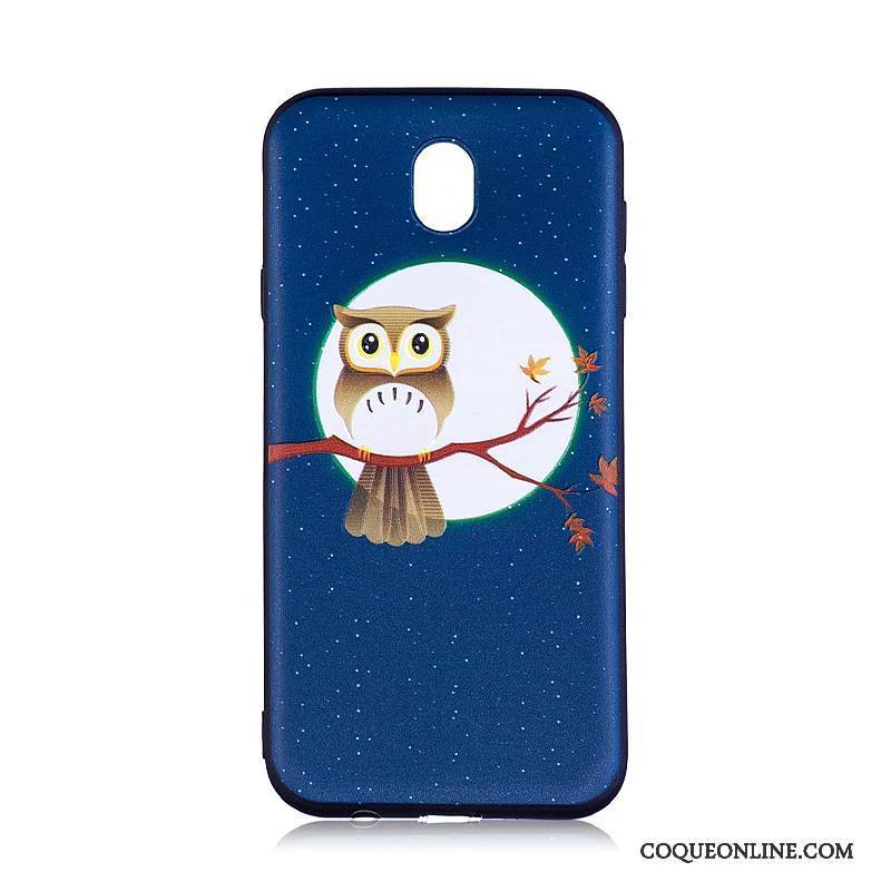 Samsung Galaxy J7 2017 Coque Dessin Animé Fluide Doux Étoile Tendance Étui Bleu Peinture