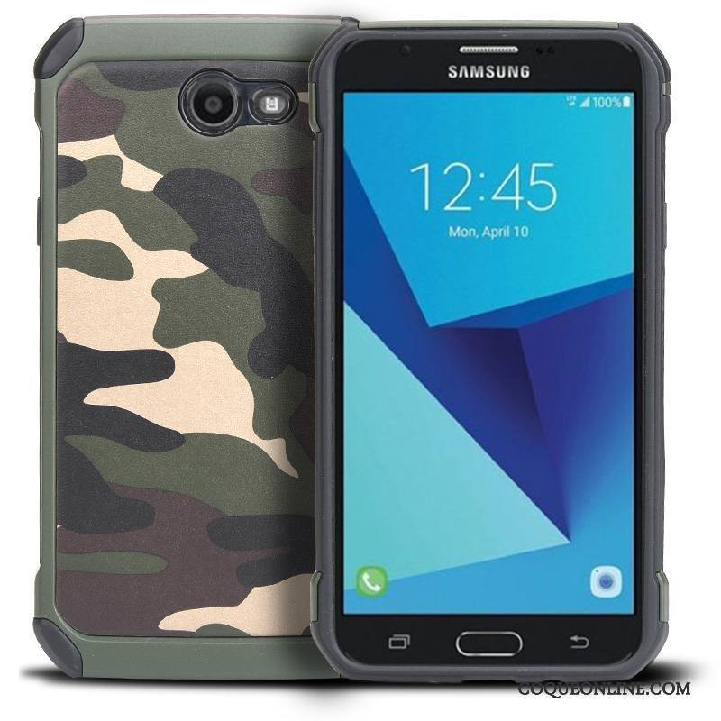 Samsung Galaxy J7 2017 Personnalité Fluide Doux Coque De Téléphone Vert Silicone Camouflage Étoile