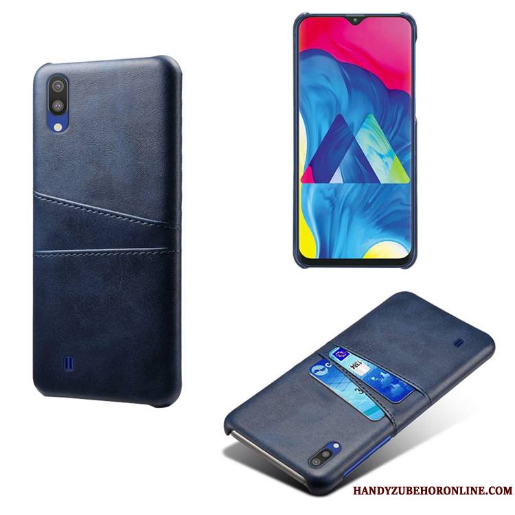 Samsung Galaxy M20 Coque Carte Protection Bleu Incassable Petit Bovins Modèle Fleurie