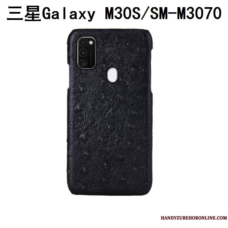 Samsung Galaxy M30s Coque Personnalisé Couvercle Arrière Étoile Étui Cuir Véritable Téléphone Portable