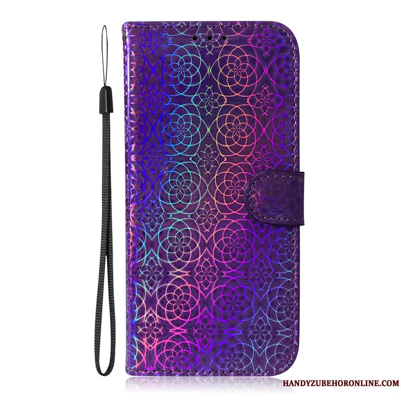 Samsung Galaxy M30s Housse Étui En Cuir Coloré Coque De Téléphone Protection Étoile Violet