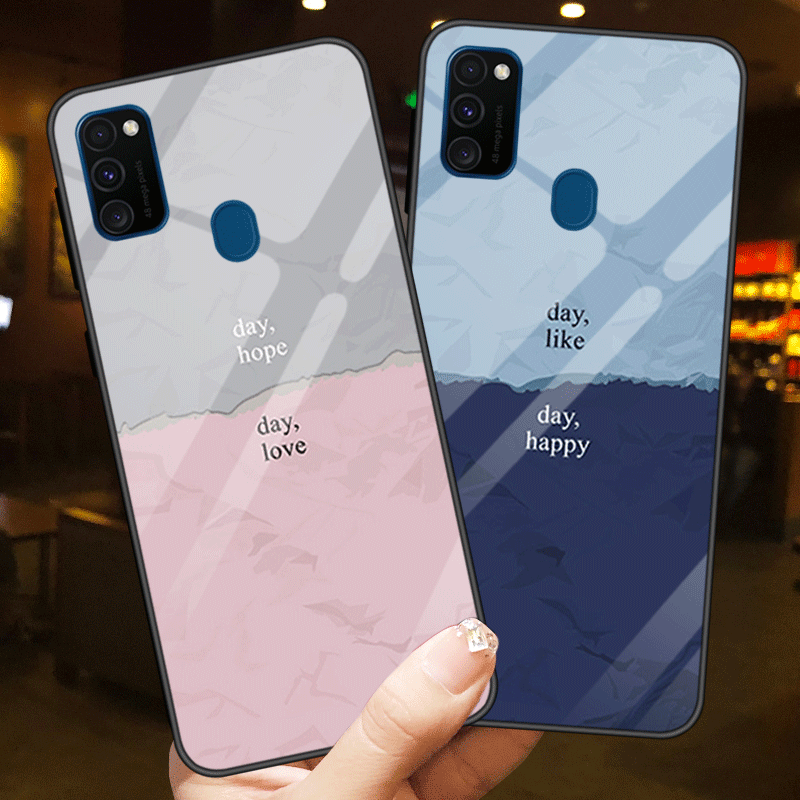 Samsung Galaxy M30s Incassable Protection Coque De Téléphone Bleu Simple Couleur Unie Tout Compris