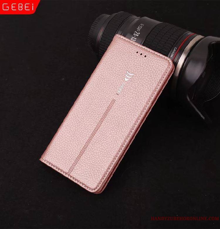 Samsung Galaxy Note 10+ Bordure Étui En Cuir Protection Étoile Coque De Téléphone Incassable Or Rose