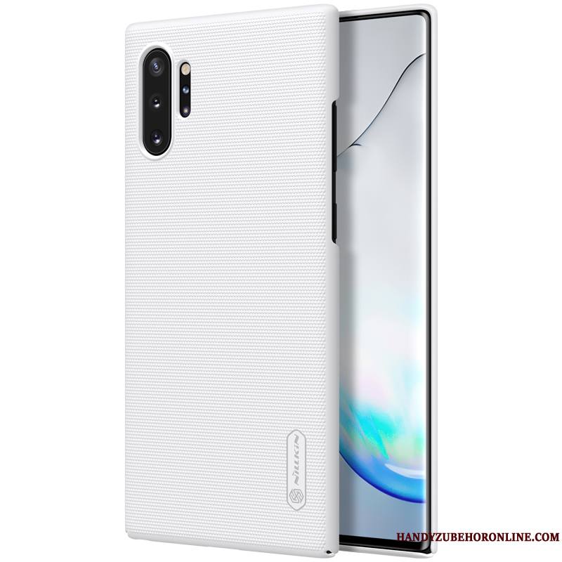 Samsung Galaxy Note 10+ Coque Tout Compris Antidérapant Blanc Étui Délavé En Daim Or Difficile