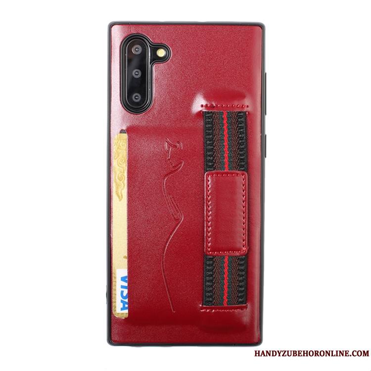 Samsung Galaxy Note 10 Fluide Doux Rouge Coque De Téléphone Étoile Carte Étui