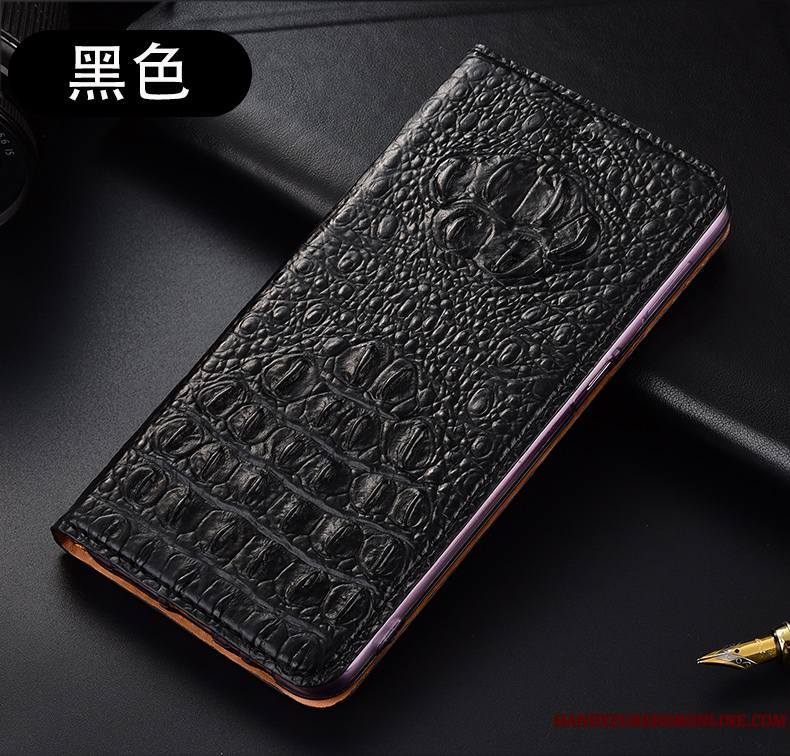 Samsung Galaxy Note 10 Lite Étui Crocodile Modèle Fleurie Étui En Cuir Noir Coque De Téléphone Housse